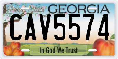 GA license plate CAV5574