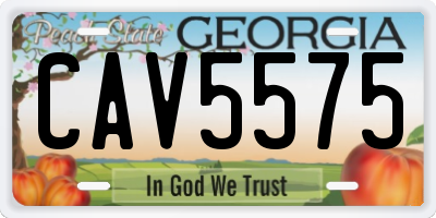 GA license plate CAV5575