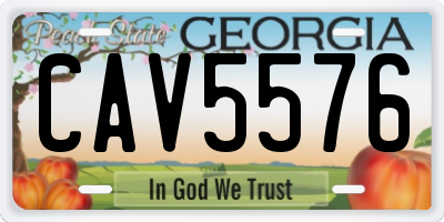 GA license plate CAV5576