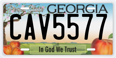 GA license plate CAV5577