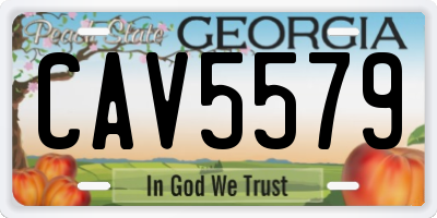 GA license plate CAV5579