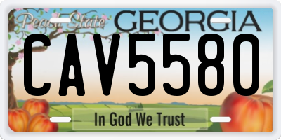 GA license plate CAV5580