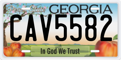 GA license plate CAV5582