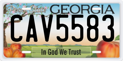 GA license plate CAV5583