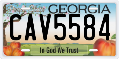 GA license plate CAV5584