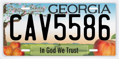 GA license plate CAV5586