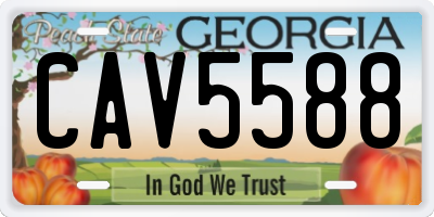 GA license plate CAV5588