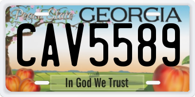 GA license plate CAV5589