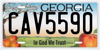 GA license plate CAV5590