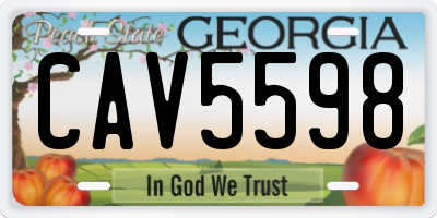 GA license plate CAV5598