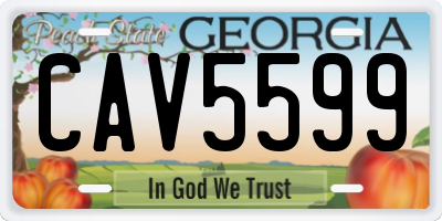 GA license plate CAV5599