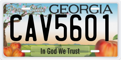 GA license plate CAV5601