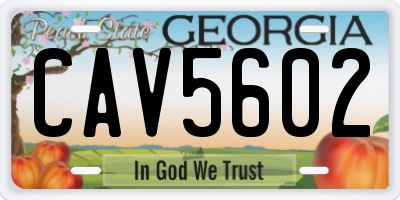 GA license plate CAV5602