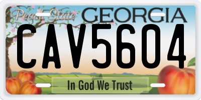 GA license plate CAV5604