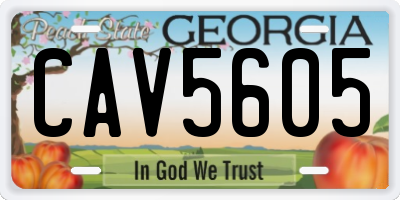 GA license plate CAV5605