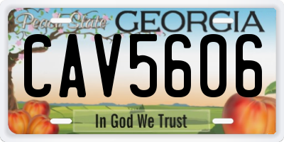 GA license plate CAV5606