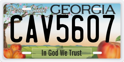 GA license plate CAV5607