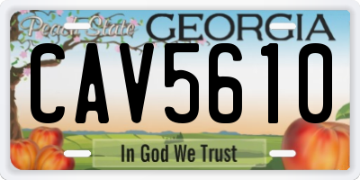 GA license plate CAV5610