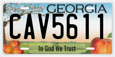 GA license plate CAV5611