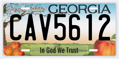 GA license plate CAV5612