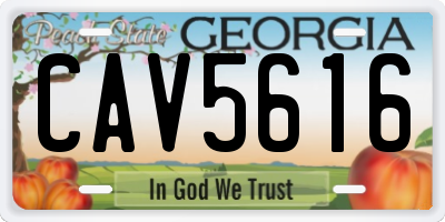 GA license plate CAV5616