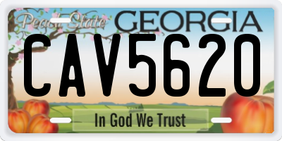 GA license plate CAV5620