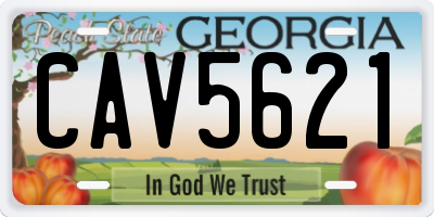 GA license plate CAV5621