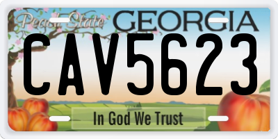 GA license plate CAV5623