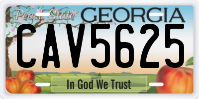 GA license plate CAV5625