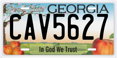 GA license plate CAV5627