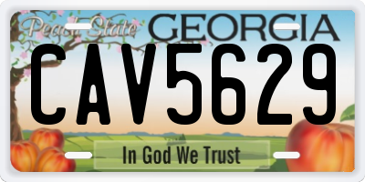 GA license plate CAV5629