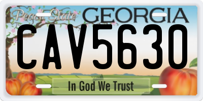 GA license plate CAV5630