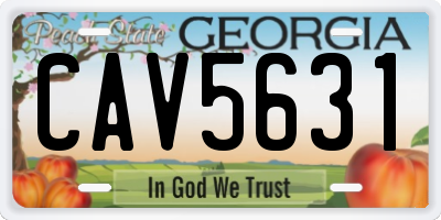 GA license plate CAV5631