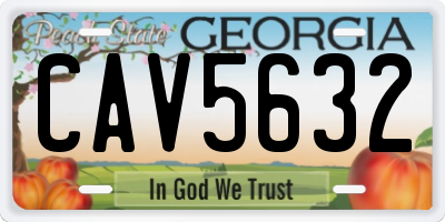 GA license plate CAV5632