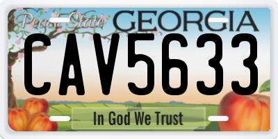 GA license plate CAV5633