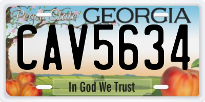 GA license plate CAV5634