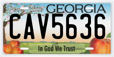 GA license plate CAV5636