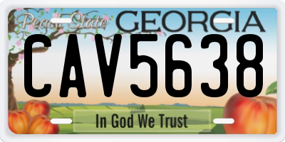 GA license plate CAV5638