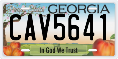 GA license plate CAV5641