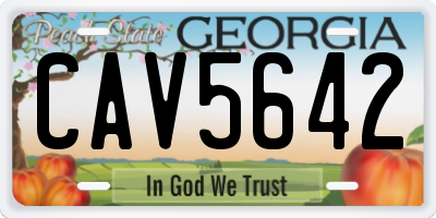 GA license plate CAV5642