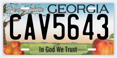 GA license plate CAV5643