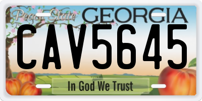 GA license plate CAV5645