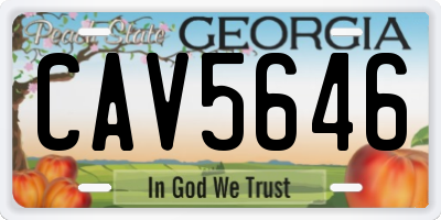 GA license plate CAV5646