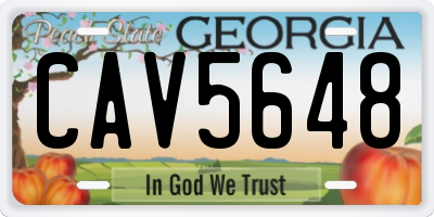 GA license plate CAV5648