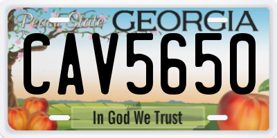 GA license plate CAV5650