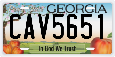 GA license plate CAV5651