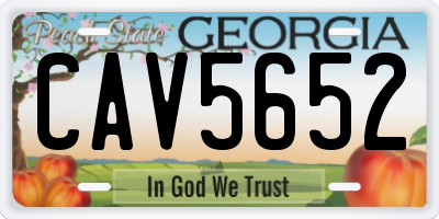 GA license plate CAV5652