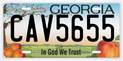 GA license plate CAV5655