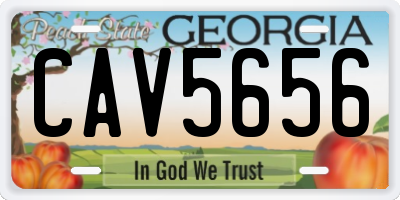 GA license plate CAV5656