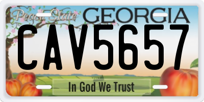 GA license plate CAV5657